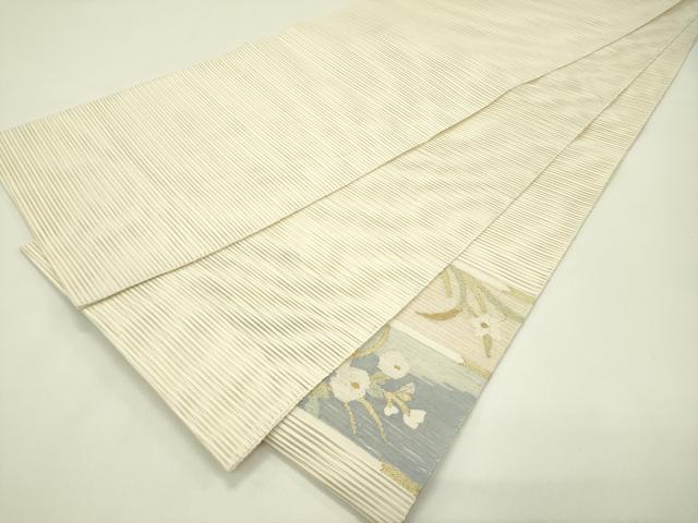 平和屋着物＊夏物　太鼓柄袋帯　すくい織　草花文　金銀糸　正絹　逸品　CABH5937rv
