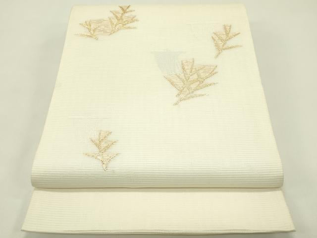 平和屋着物＊夏物　六通柄袋帯　帆　草木文　金糸　正絹　逸品　未使用　CABH5938rv