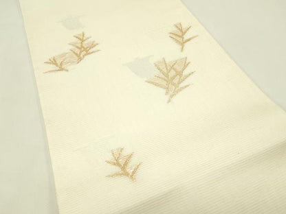 平和屋着物＊夏物　六通柄袋帯　帆　草木文　金糸　正絹　逸品　未使用　CABH5938rv