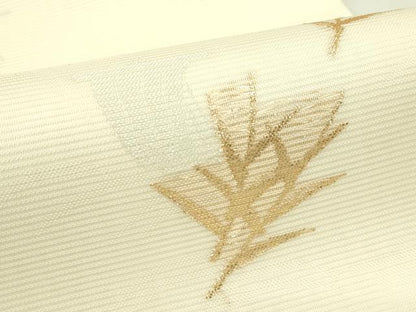 平和屋着物＊夏物　六通柄袋帯　帆　草木文　金糸　正絹　逸品　未使用　CABH5938rv