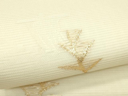 平和屋着物＊夏物　六通柄袋帯　帆　草木文　金糸　正絹　逸品　未使用　CABH5938rv
