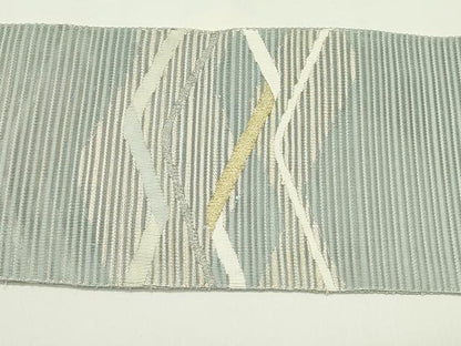 平和屋着物＊夏物　八寸名古屋帯　絽綴れ　よろけ縞　金銀糸　正絹　逸品　CABH5941rv