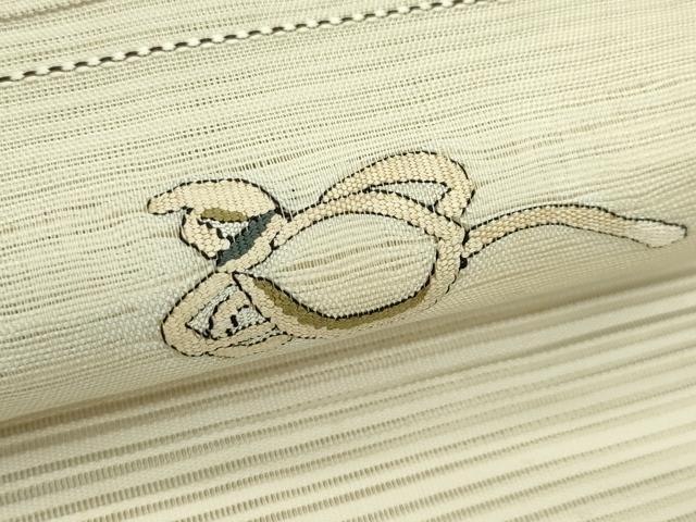 平和屋着物＊夏物　八寸名古屋帯　すくい織　エ霞瓢箪花文　正絹　逸品　CABH5942rv