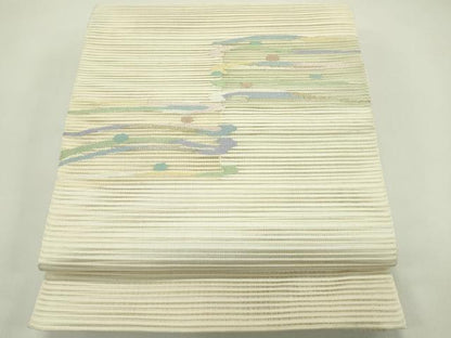 平和屋着物＊夏物　八寸名古屋帯　絽綴れ　霞文　金銀糸　正絹　逸品　CABH5943rv