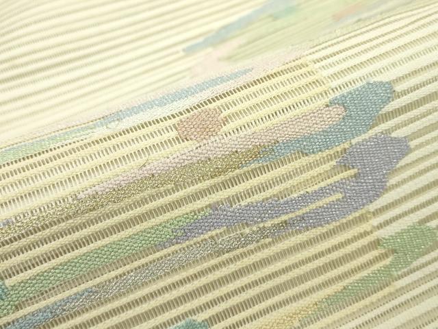 平和屋着物＊夏物　八寸名古屋帯　絽綴れ　霞文　金銀糸　正絹　逸品　CABH5943rv