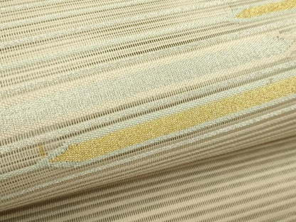 平和屋着物＊夏物　八寸名古屋帯　絽綴れ　横段文　金銀糸　正絹　逸品　未使用　CABH5944rv