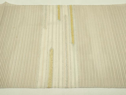 平和屋着物＊夏物　八寸名古屋帯　絽綴れ　横段文　金銀糸　正絹　逸品　未使用　CABH5944rv