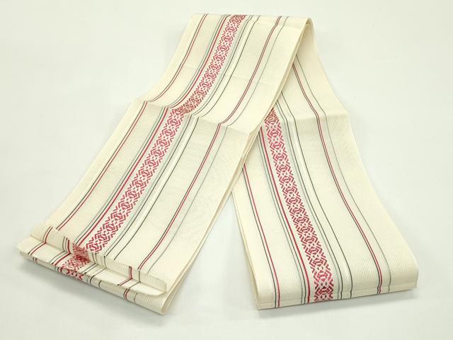 平和屋着物＊夏物　本場筑前博多織　半幅帯　紗献上　正絹　逸品　CABH5948rv