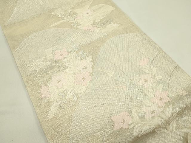 平和屋着物＊夏物　六通柄袋帯　遠山秋草文　金銀糸　正絹　逸品　CABH5953rv