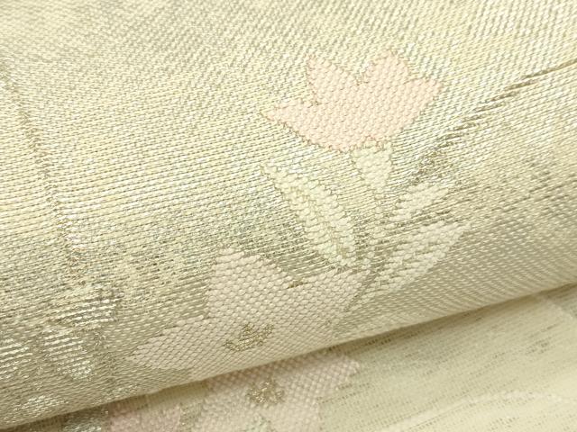 平和屋着物＊夏物　六通柄袋帯　遠山秋草文　金銀糸　正絹　逸品　CABH5953rv