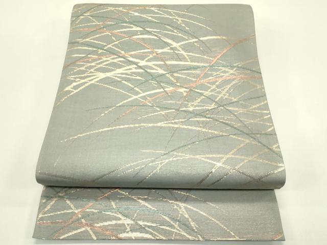 平和屋着物＊夏物　六通柄袋帯　芝草文　金糸　正絹　逸品　CABH5954rv