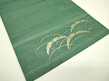平和屋着物＊夏物 九寸名古屋帯 花籠文 金糸 正絹 逸品 CABH5958rv