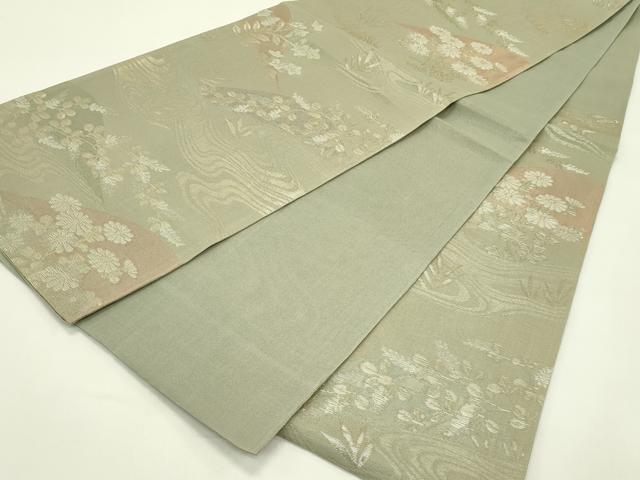 平和屋着物＊夏物　六通柄袋帯　流水秋草文　金銀糸　正絹　逸品　CABH5962rv