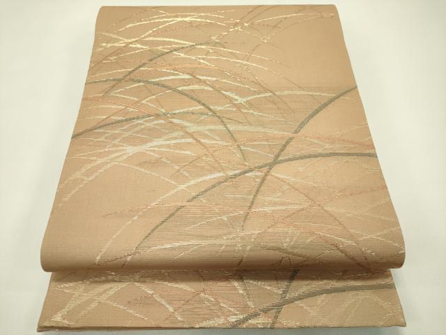 平和屋着物＊夏物　六通柄袋帯　芝草文　金糸　正絹　逸品　CABH5965rv