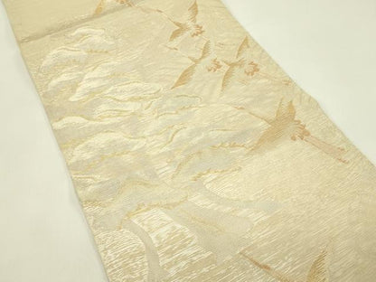 平和屋着物＊夏物　六通柄袋帯　飛鶴松文　金銀糸　正絹　逸品　CABH5969rv