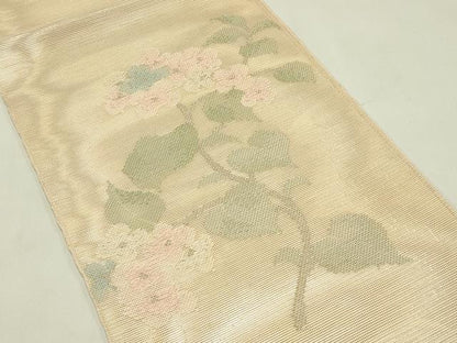 平和屋着物＊夏物　太鼓柄袋帯　草花文　金銀糸　正絹　逸品　CABH5970rv