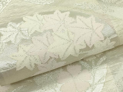 平和屋着物＊夏物　六通柄袋帯　草花丸文　銀糸　正絹　逸品　未使用　CABH5974rv