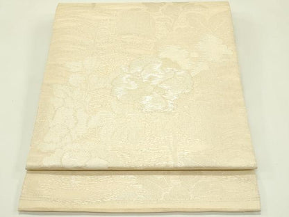 平和屋着物＊夏物　六通柄　本袋帯　草花文　銀糸　正絹　逸品　CABH5980rv