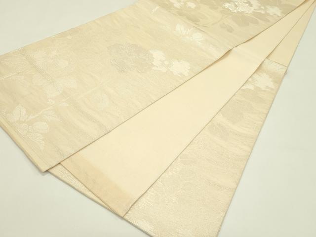 平和屋着物＊夏物　六通柄　本袋帯　草花文　銀糸　正絹　逸品　CABH5980rv