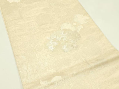 平和屋着物＊夏物　六通柄　本袋帯　草花文　銀糸　正絹　逸品　CABH5980rv