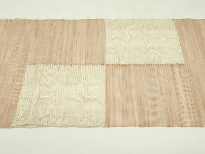 平和屋着物＊夏物　八寸名古屋帯　幾何学文様　正絹　逸品　CABH5984rv
