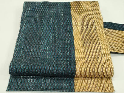 平和屋着物＊夏物　八寸名古屋帯　間道　正絹　逸品　CABH5985rv