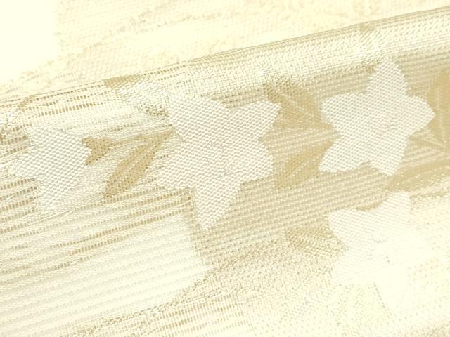 平和屋着物＊夏物　九寸名古屋帯　秋草文　金糸　正絹　逸品　CABH5988rv