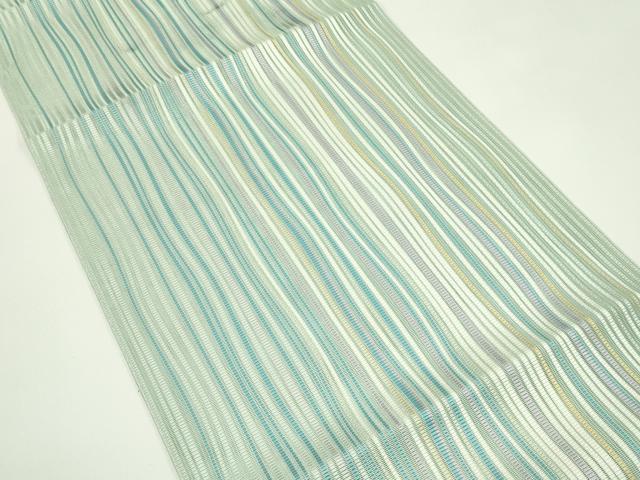 平和屋着物＊夏物　本場筑前博多織　八寸名古屋帯　間道　正絹　逸品　CABH5994rv