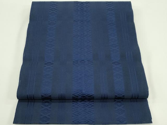 平和屋着物＊夏物　本場筑前博多織　八寸名古屋帯　紗献上　青褐色　正絹　逸品　CABH5996rv