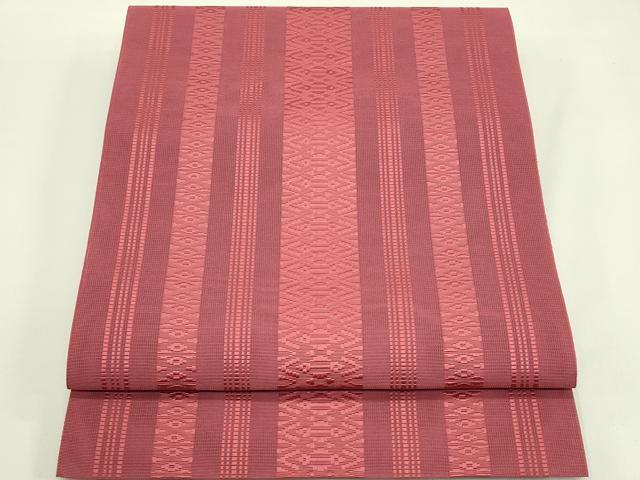 平和屋着物＊夏物　本場筑前博多織　八寸名古屋帯　小豆色　正絹　逸品　CABH5998rv