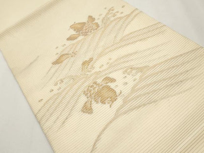 平和屋着物＊夏物　九寸開き名古屋帯　鯉　金糸　正絹　逸品　CABH6001tx
