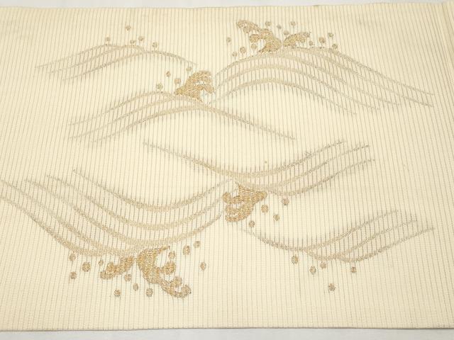 平和屋着物＊夏物　九寸開き名古屋帯　鯉　金糸　正絹　逸品　CABH6001tx
