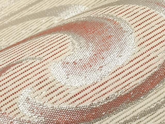 平和屋着物＊夏物　九寸名古屋帯　光琳水　銀糸　正絹　逸品　CABH6003tx