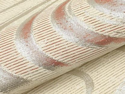 平和屋着物＊夏物　九寸名古屋帯　光琳水　銀糸　正絹　逸品　CABH6003tx