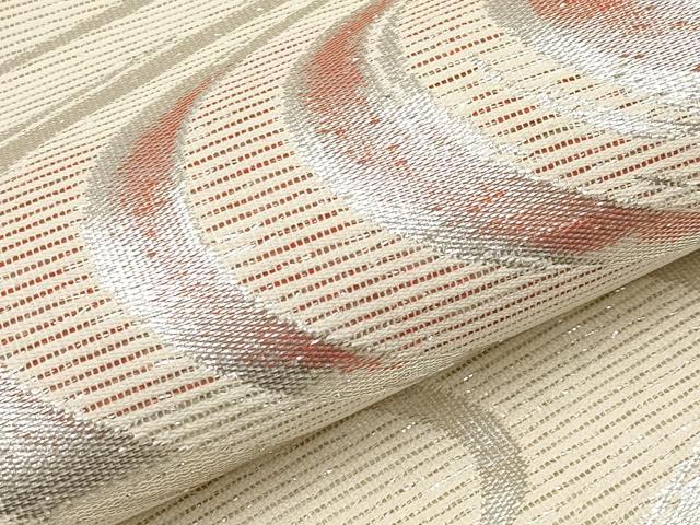 平和屋着物＊夏物　九寸名古屋帯　光琳水　銀糸　正絹　逸品　CABH6003tx