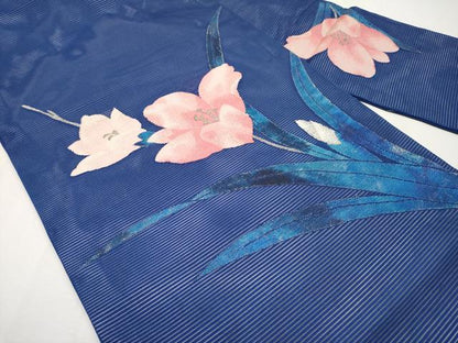 平和屋着物＊夏物　九寸名古屋帯　草花文　金銀糸　正絹　逸品　CABH6004tx
