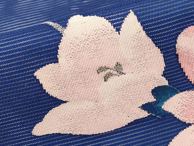 平和屋着物＊夏物　九寸名古屋帯　草花文　金銀糸　正絹　逸品　CABH6004tx