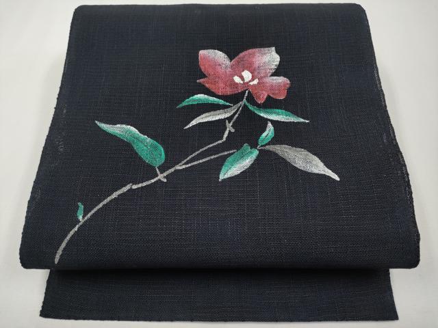 平和屋着物＊夏物　八寸名古屋帯　手描き　枝花文　CABH6009tx