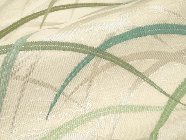 平和屋着物＊夏物 六通柄袋帯 芝草文 銀糸 正絹 逸品 CABH6014tx