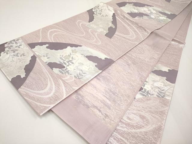 平和屋着物＊夏物 六通柄袋帯 唐織 地紙枝花文 金銀糸 正絹 逸品 CABH6015tx