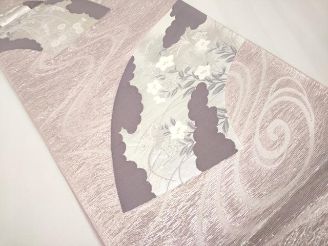平和屋着物＊夏物 六通柄袋帯 唐織 地紙枝花文 金銀糸 正絹 逸品 CABH6015tx