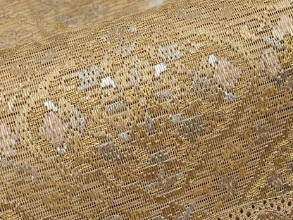 平和屋着物＊夏物 太鼓柄袋帯 絽綴れ 絽刺し 区限刺繍 正倉院花唐草文 金銀糸 正絹 逸品 CABH6023tx