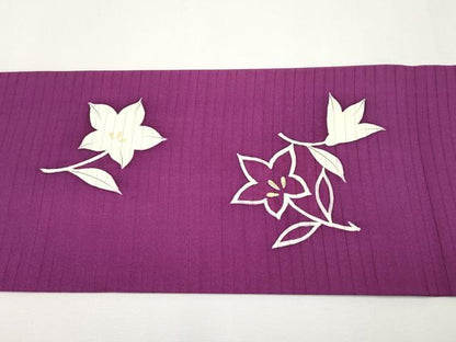 平和屋着物＊夏物　絽塩瀬　九寸名古屋帯　桔梗　金彩　正絹　逸品　CABH6026tx