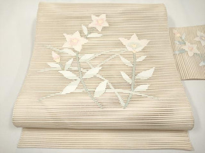 平和屋着物＊夏物　八寸名古屋帯　絽綴れ　枝花文　正絹　逸品　CABH6029tx