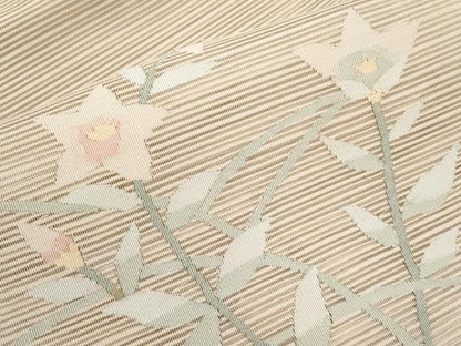 平和屋着物＊夏物　八寸名古屋帯　絽綴れ　枝花文　正絹　逸品　CABH6029tx