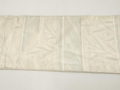 平和屋着物＊夏物　九寸名古屋帯　枝葉文　銀糸　正絹　逸品　CABH6030tx