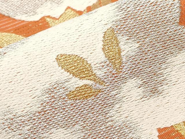 平和屋着物＊夏物　九寸名古屋帯　唐織　桔梗　金銀糸　正絹　逸品　CABH6032tx