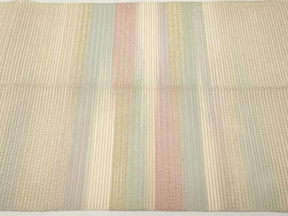 平和屋着物＊夏物　八寸名古屋帯　絽綴れ　霞文　金糸　正絹　逸品　CABH6033tx