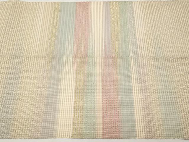平和屋着物＊夏物　八寸名古屋帯　絽綴れ　霞文　金糸　正絹　逸品　CABH6033tx