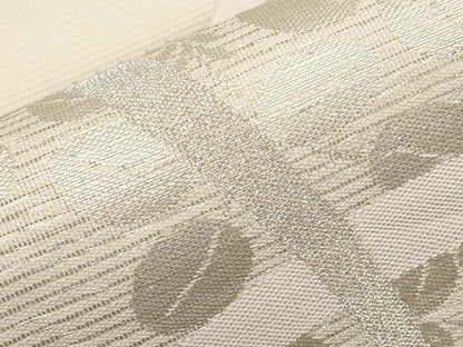 平和屋着物＊夏物　九寸名古屋帯　萩文　銀糸　正絹　逸品　CABH6035tx
